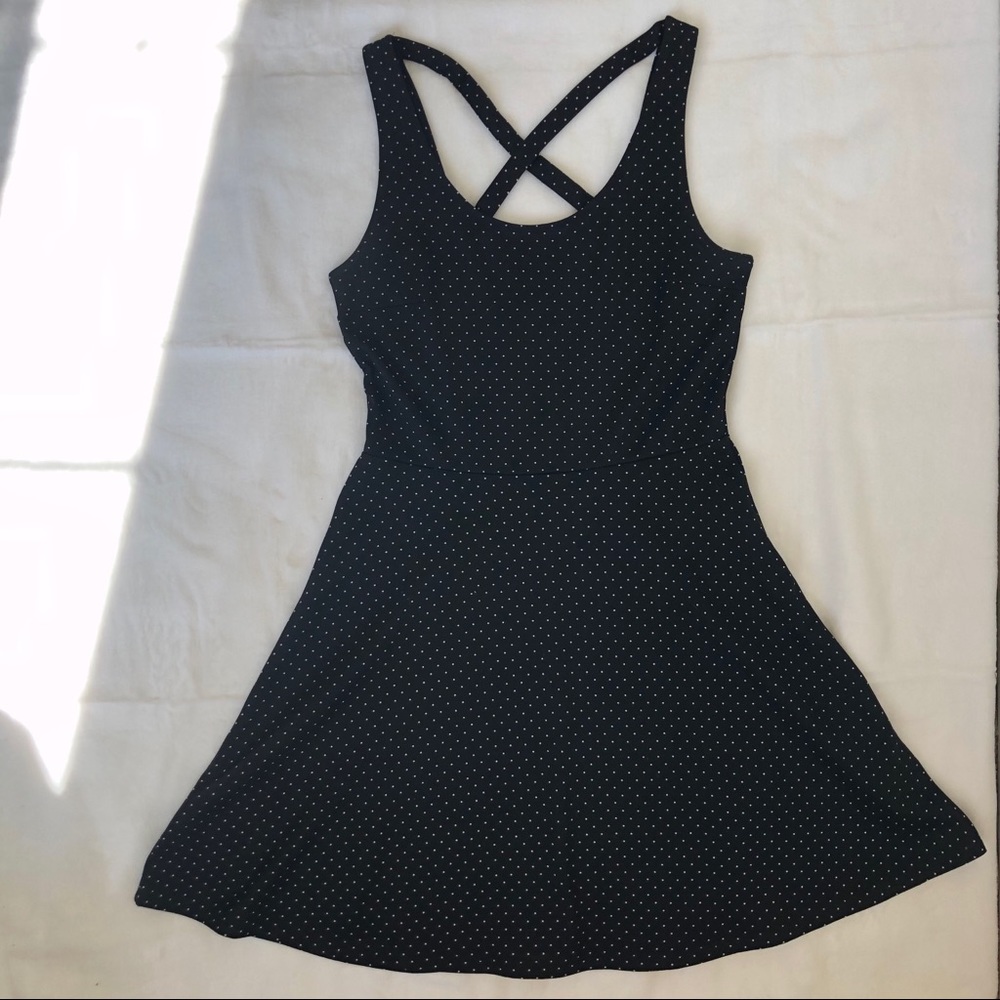 H&M Black Polka Dot Cross Strappy Skater Dress, S - Picture 15 of 16